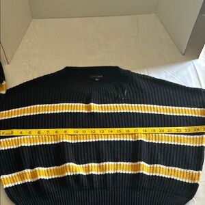 Ambiance Black and Yellow Ribbed Knit Cardigan